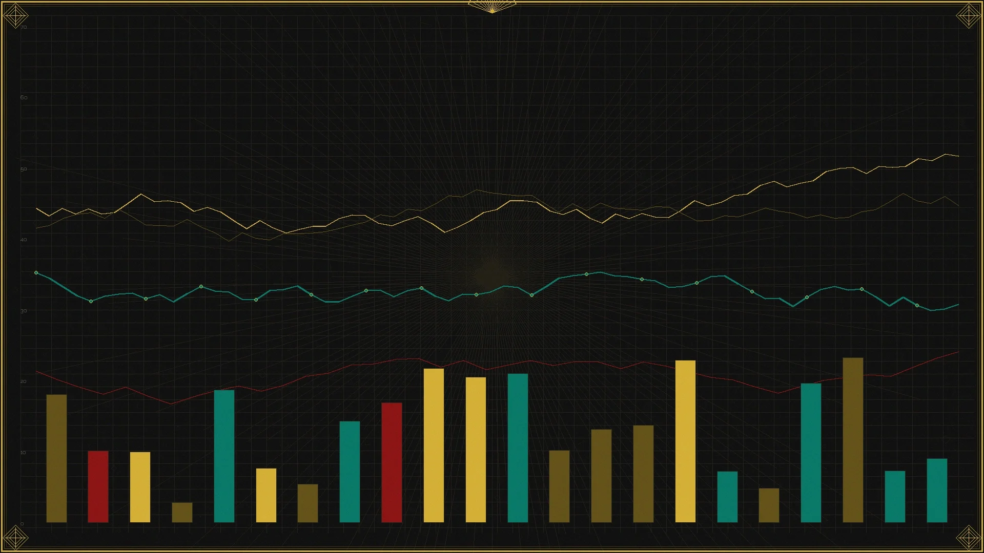 七星彩鎏金数据大厅装饰艺术风背景
